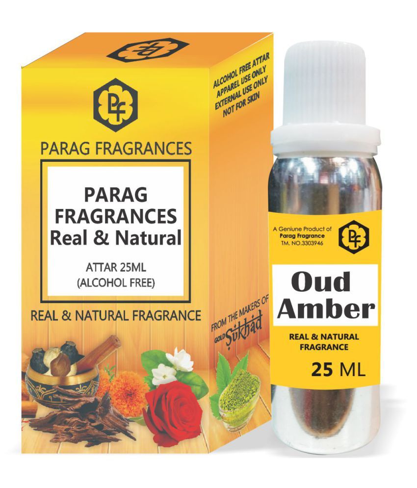 Parag Fragrances Oud Amber Attar 25ml Value Pack Alcohol Free and Long