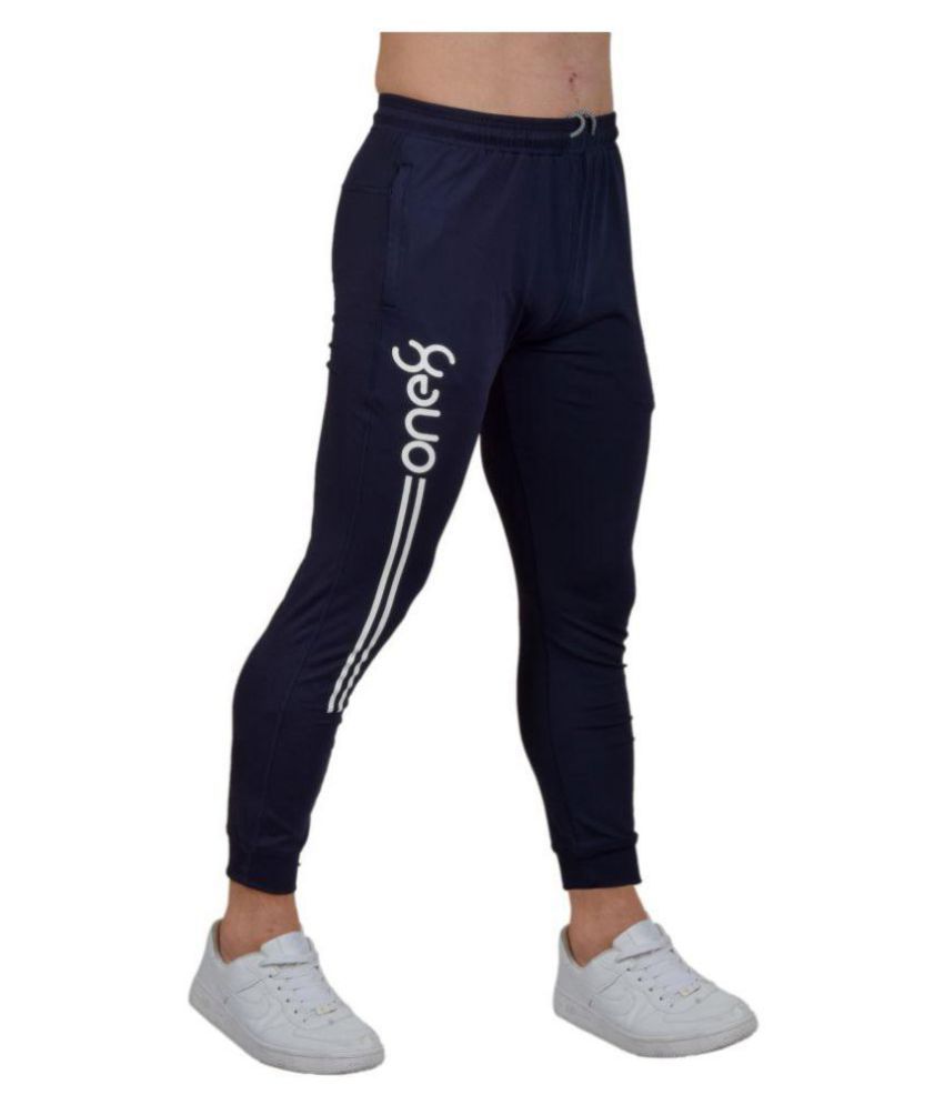 puma navy polyester lycra trackpants