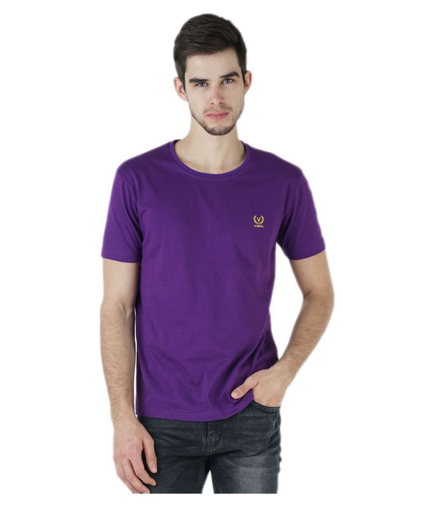     			Vimal Jonney Purple Half Sleeve T-Shirt