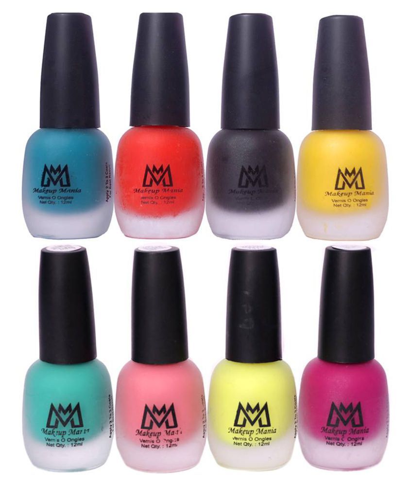 Makeup Mania Velvet Nail Paint Set of 8 Premium Nail Polish Multicolor