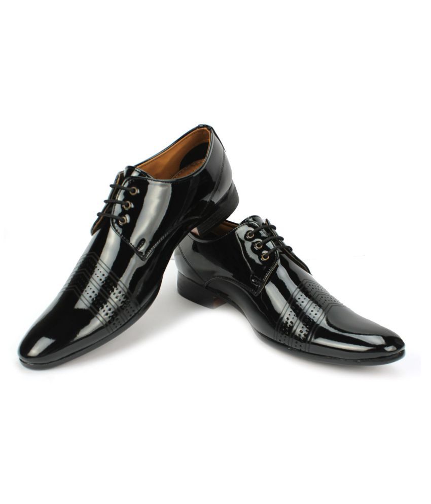 Shoe Hawk Party Artificial Leather Black Formal Shoes Price in India ...