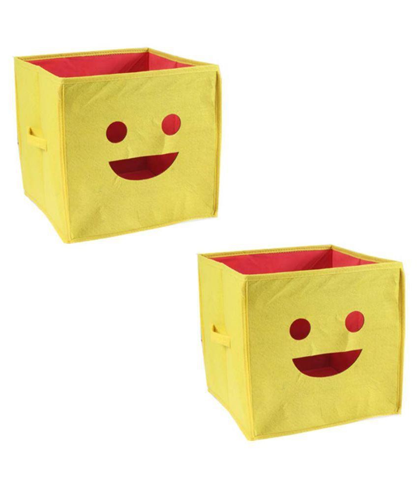 Prettykrafts Smiley Emoticon Multiutility Storage Box (Set of 2 pcs