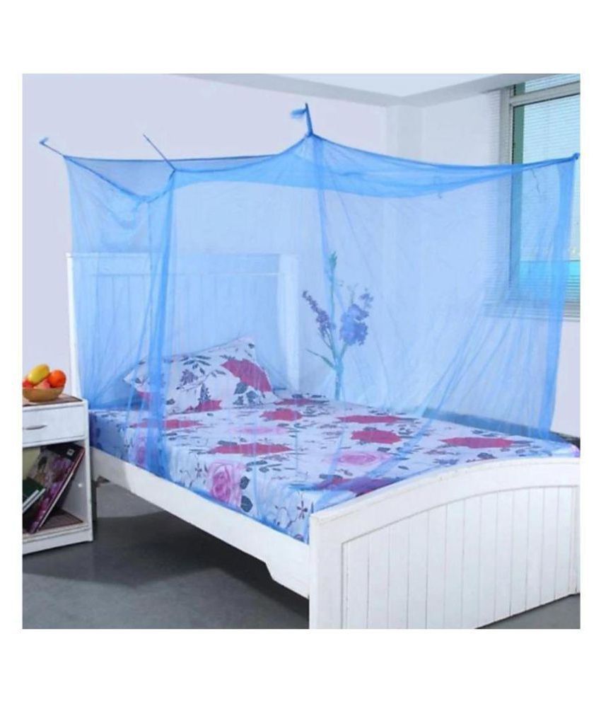     			E-Retailer Double Blue Plain Mosquito Net