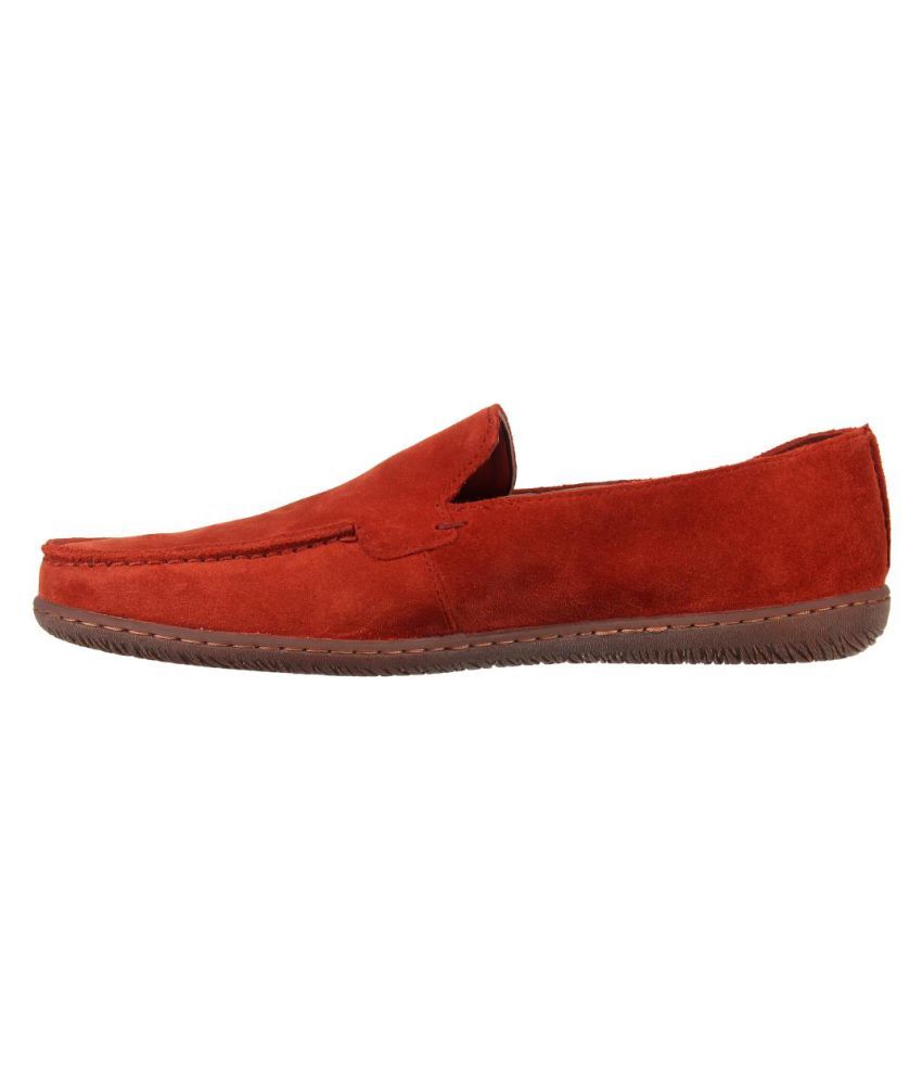 clarks red loafers