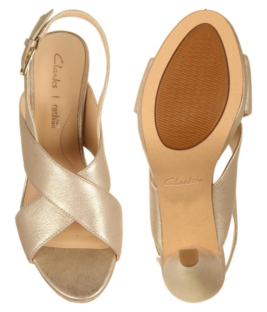 clarks gold ballet pumps