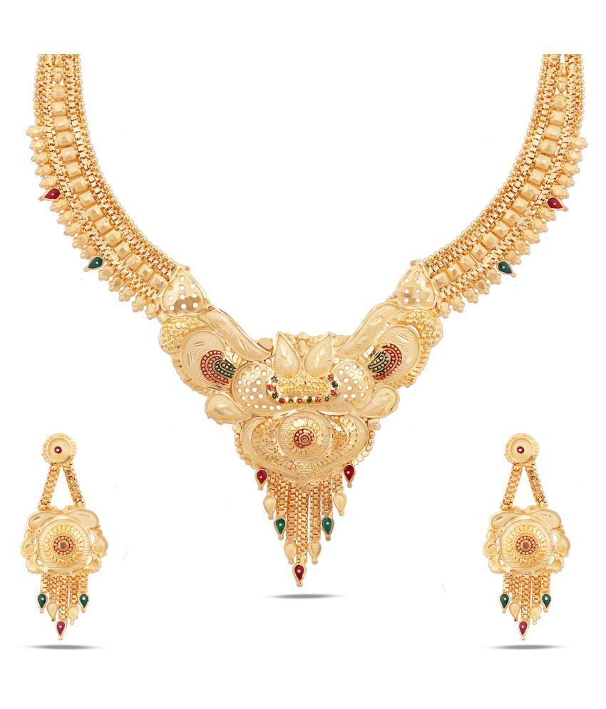 Kalyani Covering Brass Golden Collar Traditional 22kt Gold Plated ...