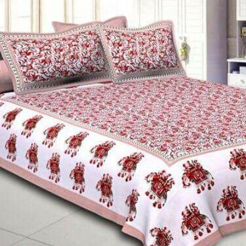 Kanha Cotton Double Bedsheet With 2 Pillow Covers Buy Kanha