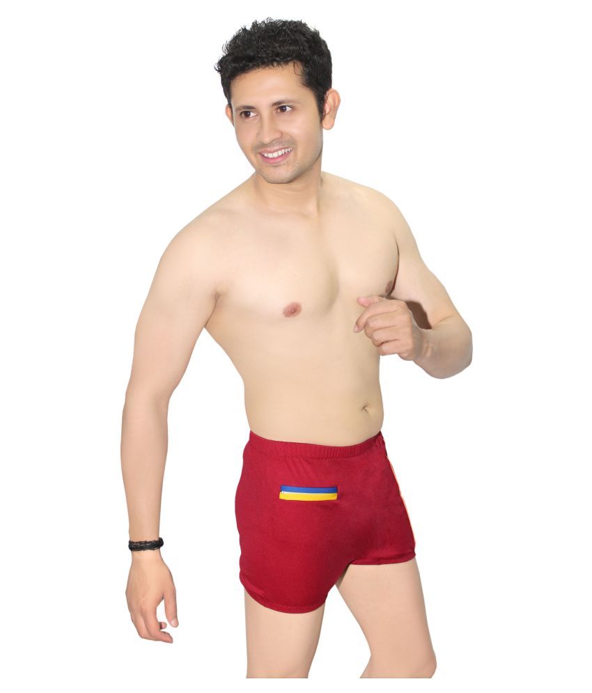     			Goodluck Maroon Cotton Lycra Swimsuit