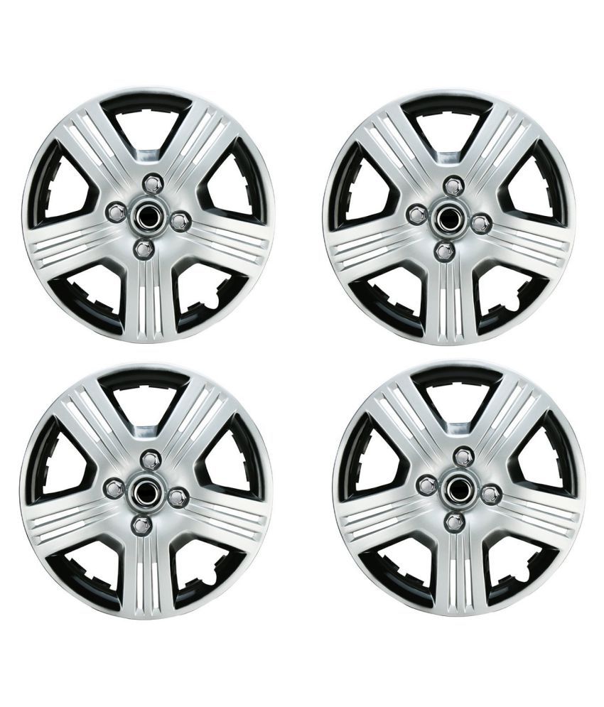 MIZZEO Car 14 Inch VTED Wheel Cap / Cover Set of 4 Black & SilverFord