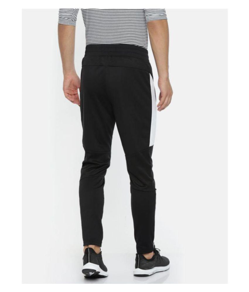 puma black polyester trackpants