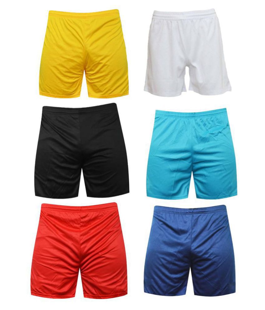 Stylopunk Multi Polyester Lycra Football Shorts Pack of 6