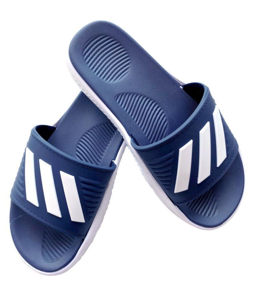 adidas blue slide flip flops