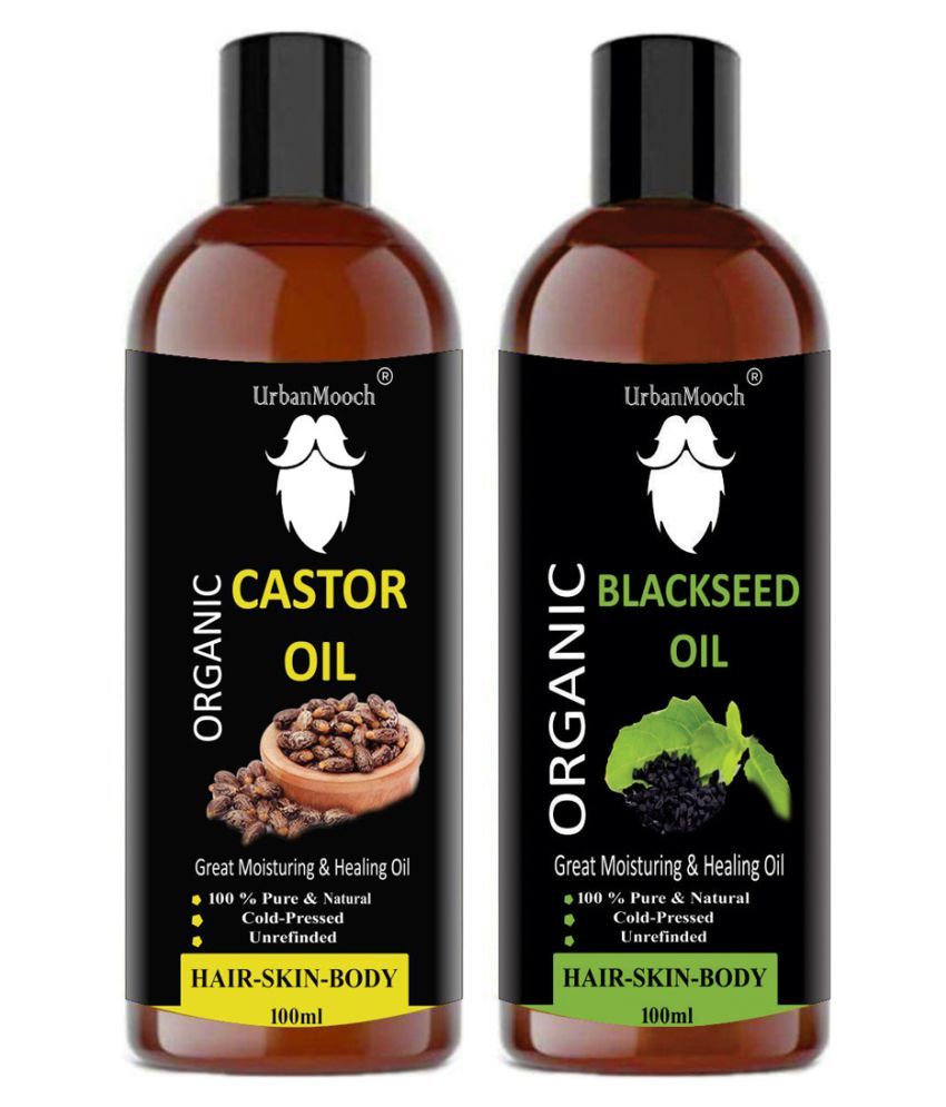     			UrbanMooch 100% Pure & Natural Castor Oil & ( Kalonji) Oil- 200 ml Pack of 2