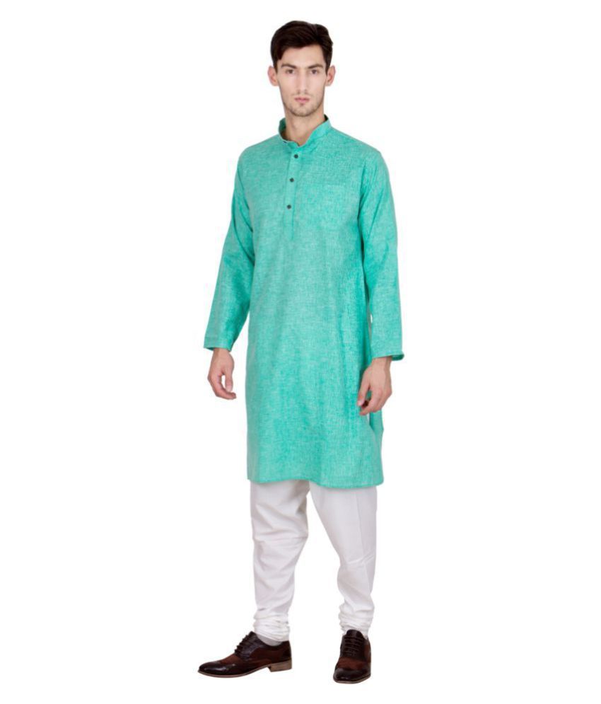 Ilma Green Linen Kurta Single Buy Ilma Green Linen Kurta Single