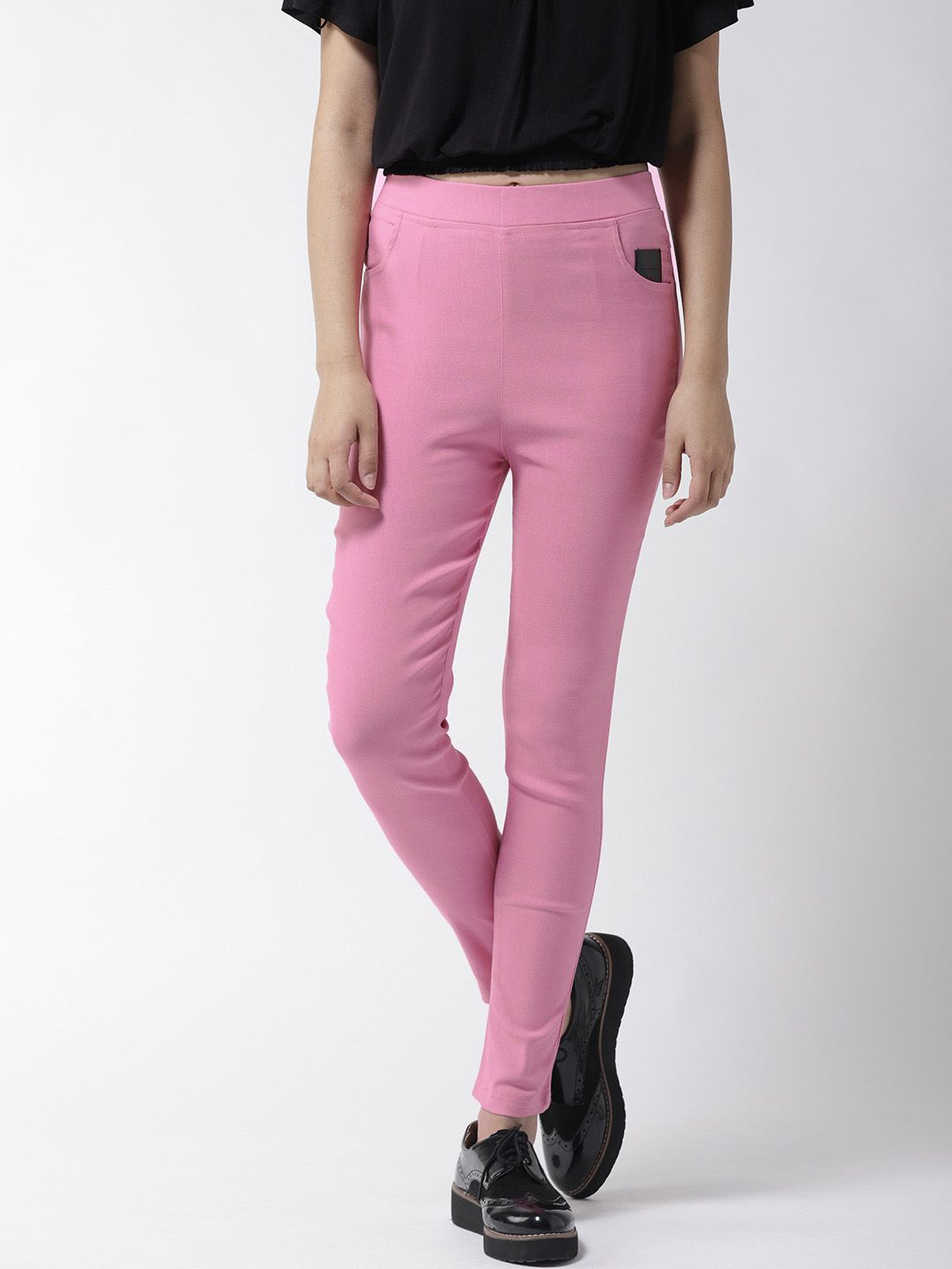 La Zoire Cotton Lycra Jeggings - Pink