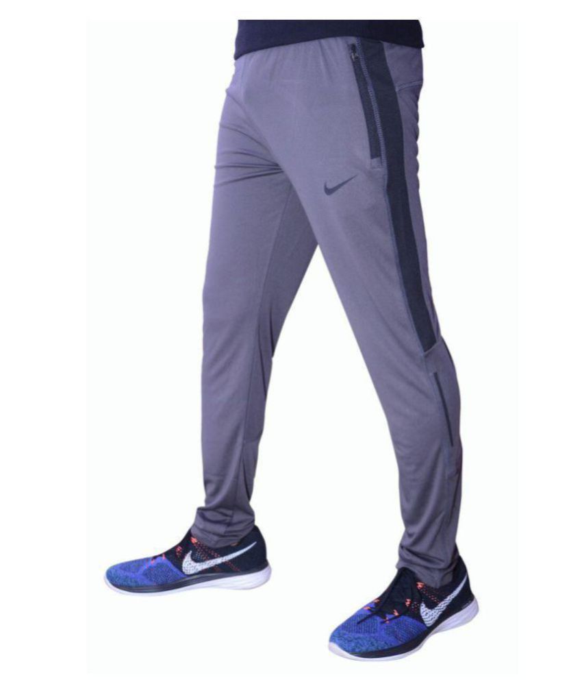 nike grey polyester lycra trackpants
