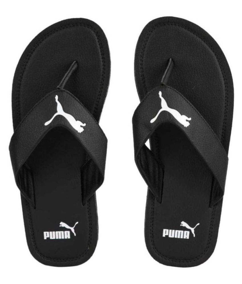 puma black thong flip flop