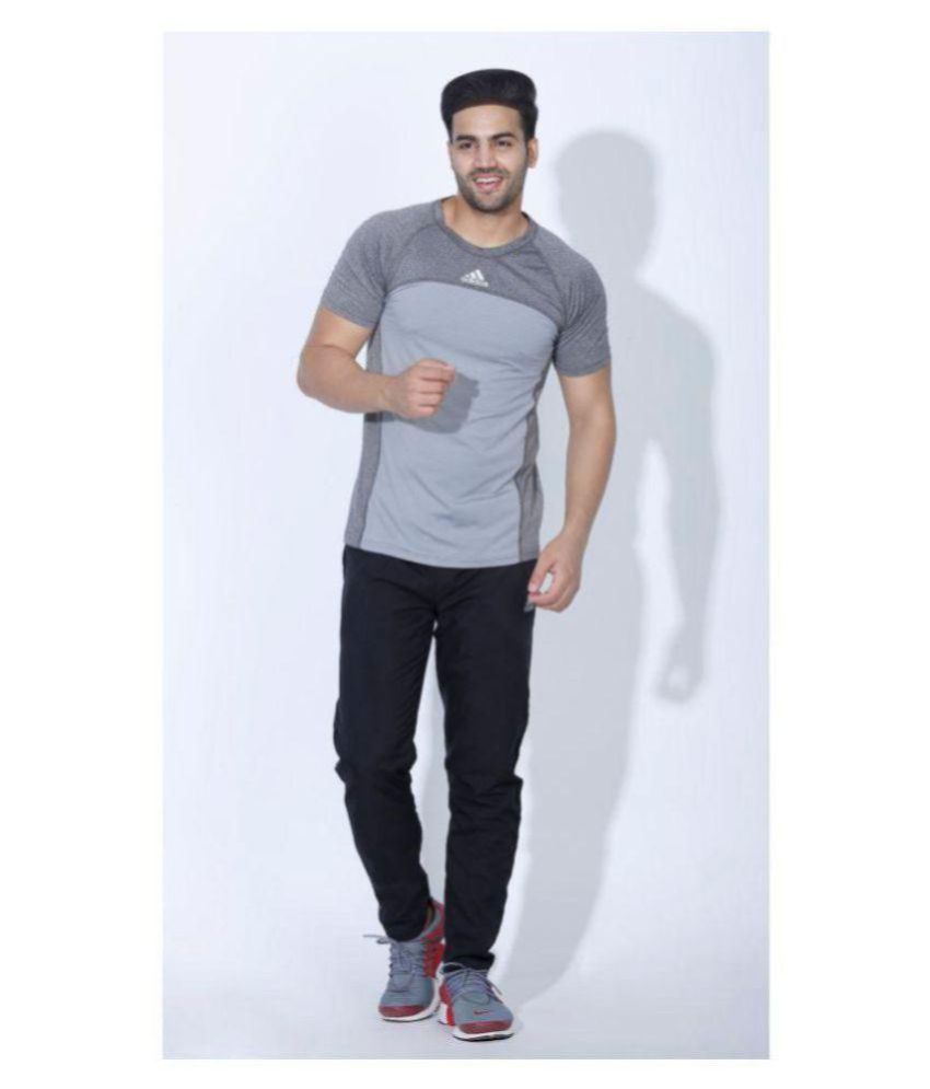 adidas black polyester lycra trackpants