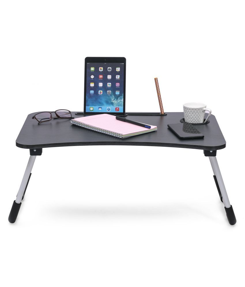 CUBIX® Foldable Laptop Desk Table with Cup Holder MDF Bed ...