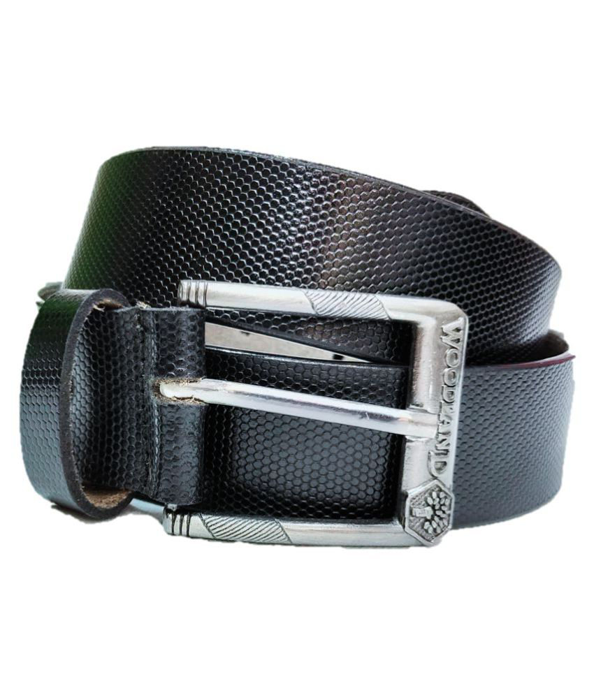 Woodland Black Leather Casual Belt - Buy Woodland Black Leather Casual ...