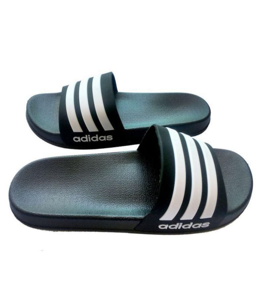 adidas black daily slippers