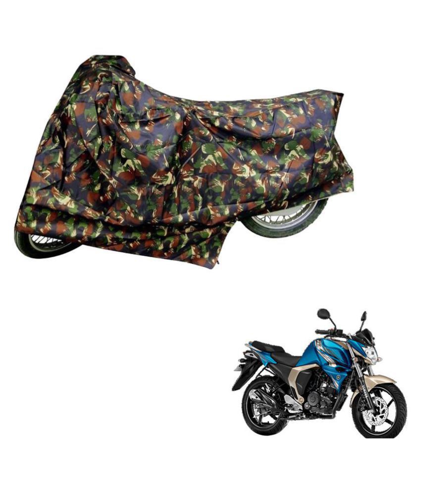     			AutoRetail Dust Proof Two Wheeler Polyster Cover for Yamaha FZ S Ver 2.0 (Mirror Pocket, Jungle Color)