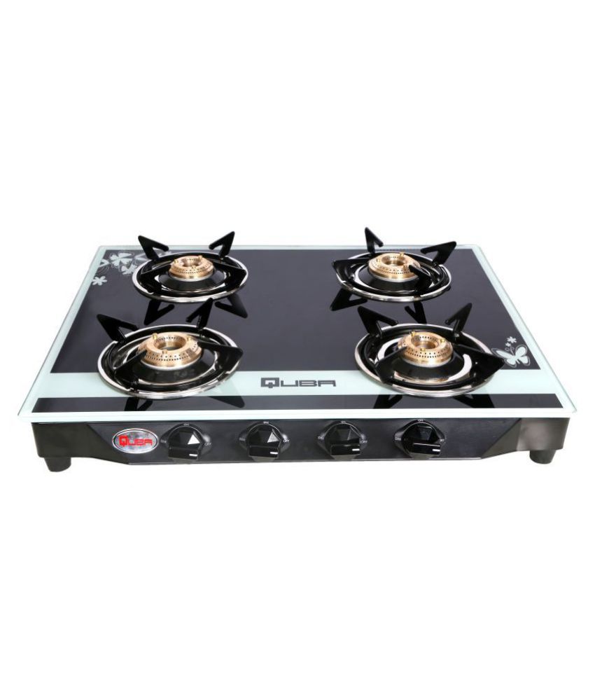 Quba B4 SILVER STAR Digital 4 Burner Manual Gas Stove Price in India