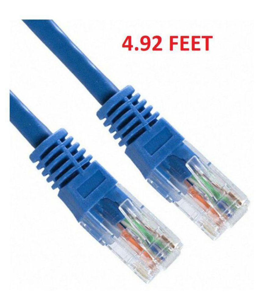 1.5 ft RJ45 CAT5E LAN Network Cable Cat5 Ethernet Router Switch Patch Cord Blue