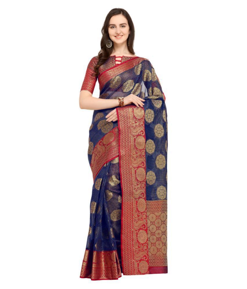 powder blue bead embroidered organza saree
