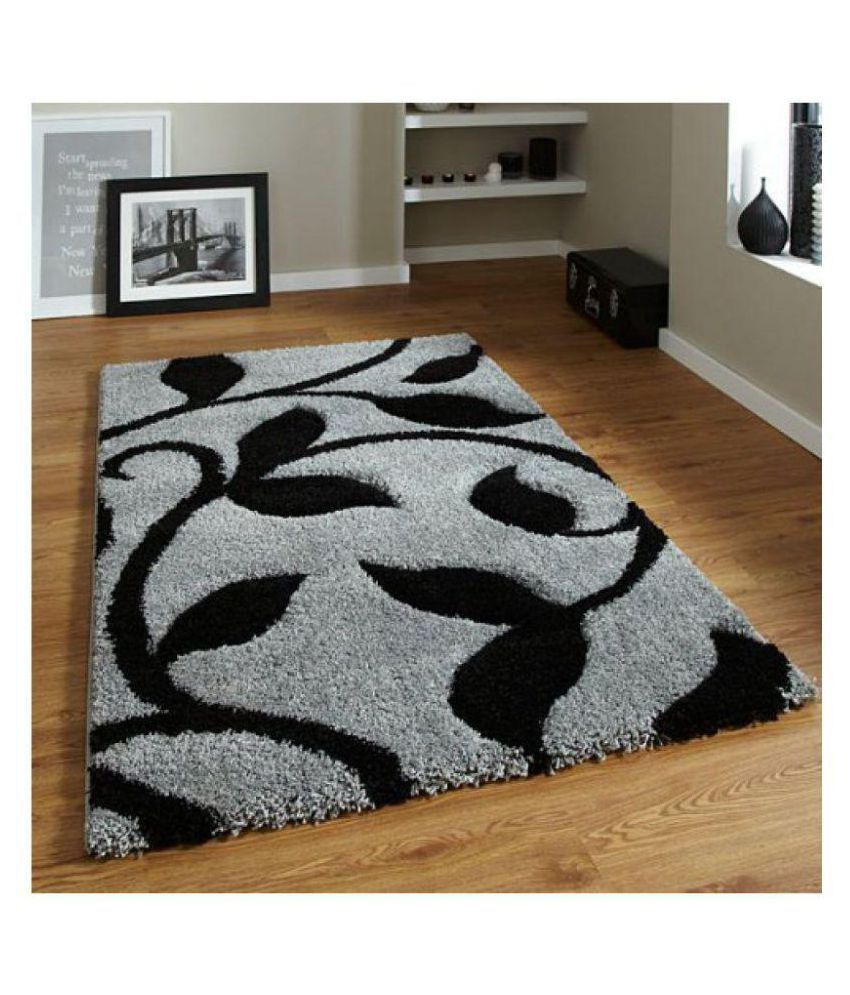     			Laying Style Multi Shaggy Carpet Floral 5x7 Ft