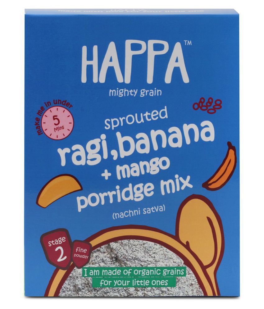 Happa Sprouted Ragi,Mango,Banana Porridge Mix Infant Cereal for 6 Months + ( 200 gm )