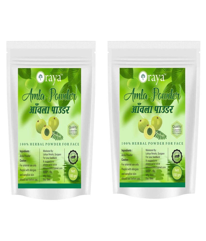     			ORAYA 100% Natural Amla Powder(200 gms) Face Pack 200 gm Pack of 2