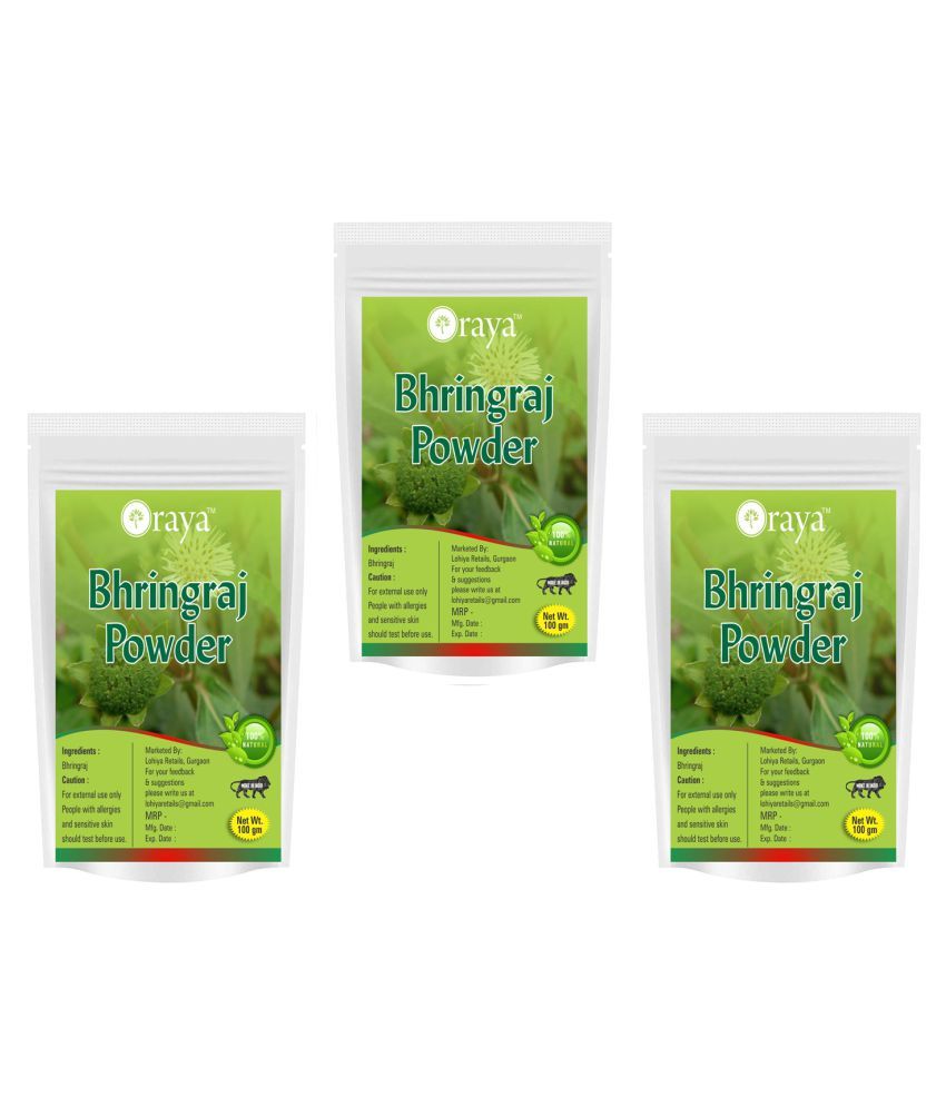     			ORAYA 100% Natural Bhringraj  Powder-(300GM) Face Pack 300 gm Pack of 3