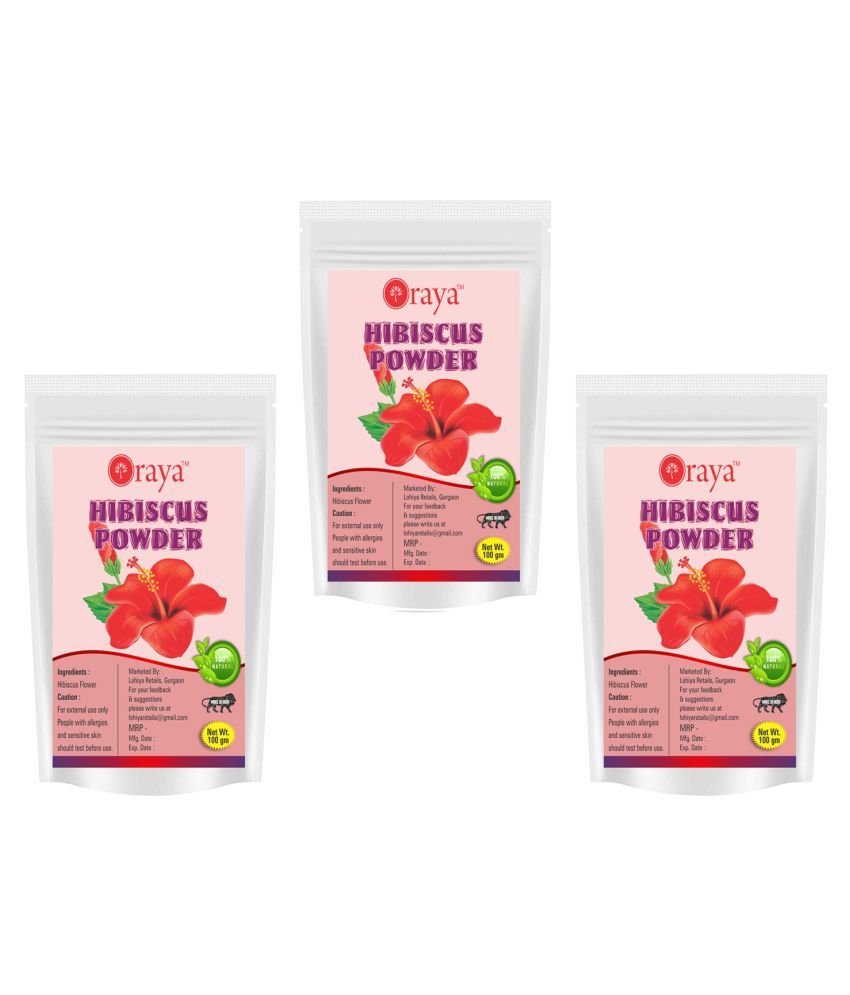     			ORAYA 100% Natural Hibiscus Powder(300 gms) Face Pack 300 gm Pack of 3