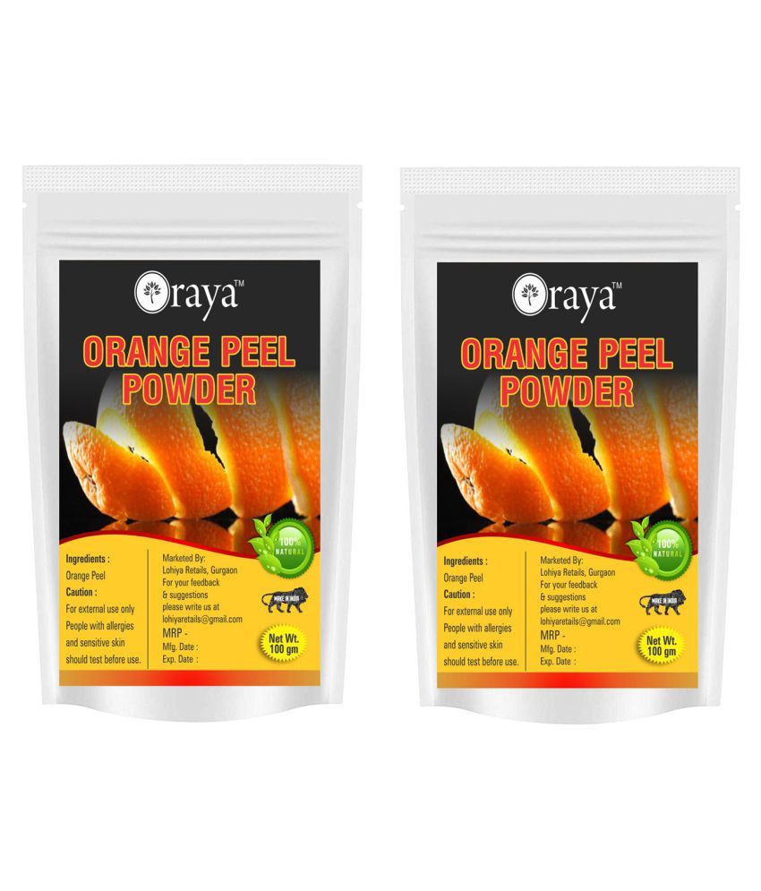     			ORAYA 100% Natural Orange Peel Powder For Skin(200GM) Face Pack 200 gm Pack of 2