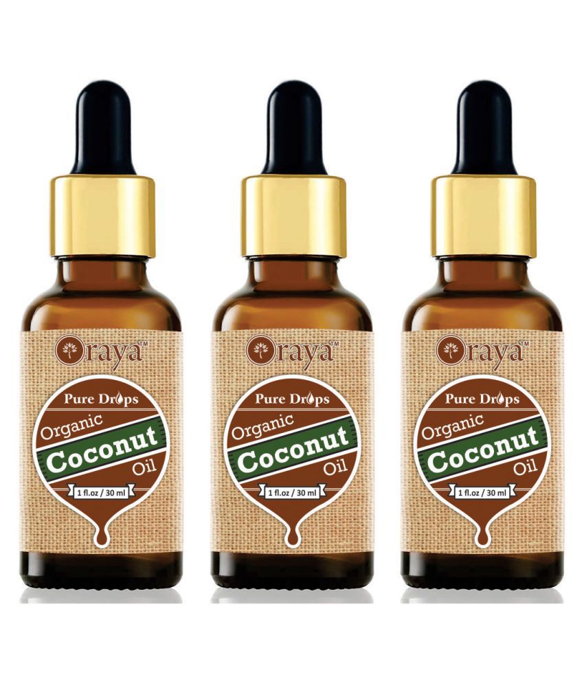     			ORAYA 100% Pure & Organic Virgin Coconut oil For Hair Growth- 90 ml Pack of 3