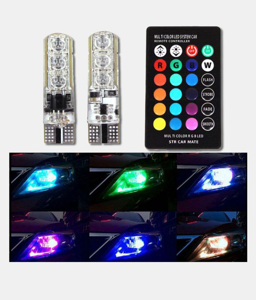     			Remote Control LED Decorative / Multicolor Head Light For All Bikes & Cars with Remote - Set of 2