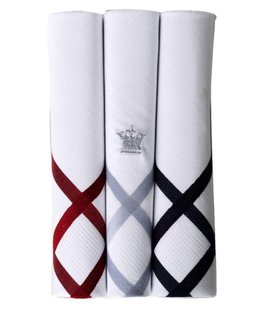 Louis Philippe Cotton Handkerchiefs Pack of 3 Contain Brand logo on it: Buy Online at Low Price ...