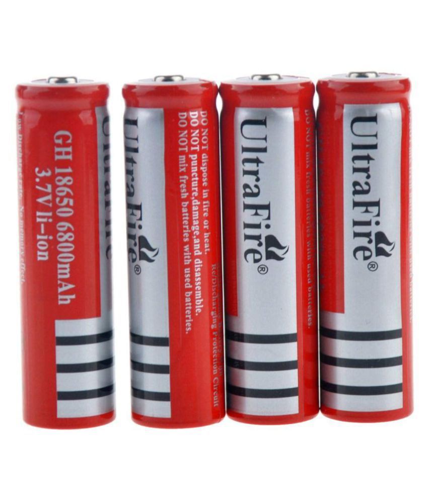 Invento 3.7V 6800 mAh 18650 Li ion Rechargeable Cell Battery Multicolour Pack of 4 Pieces