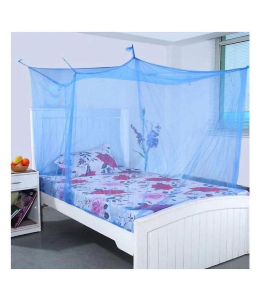     			E-Retailer Double Blue Plain Mosquito Net