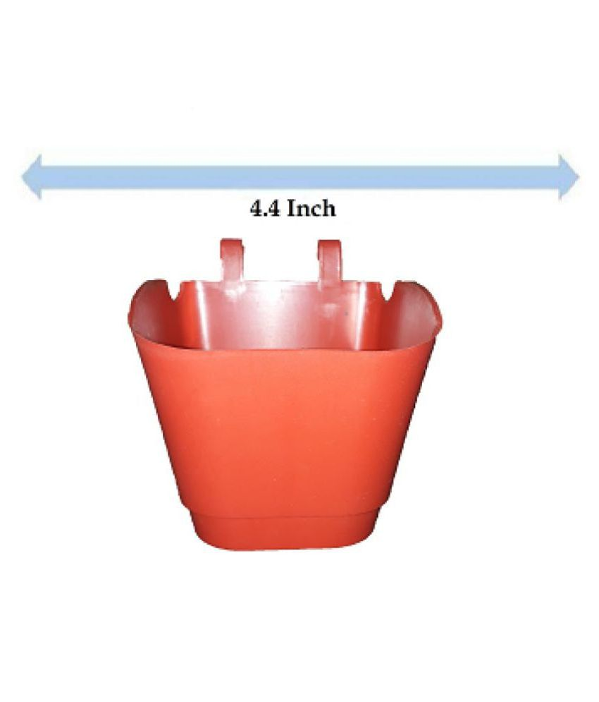 alkarty 4 inch red hanging pots set of 12 pieces indoor& Outdoor
