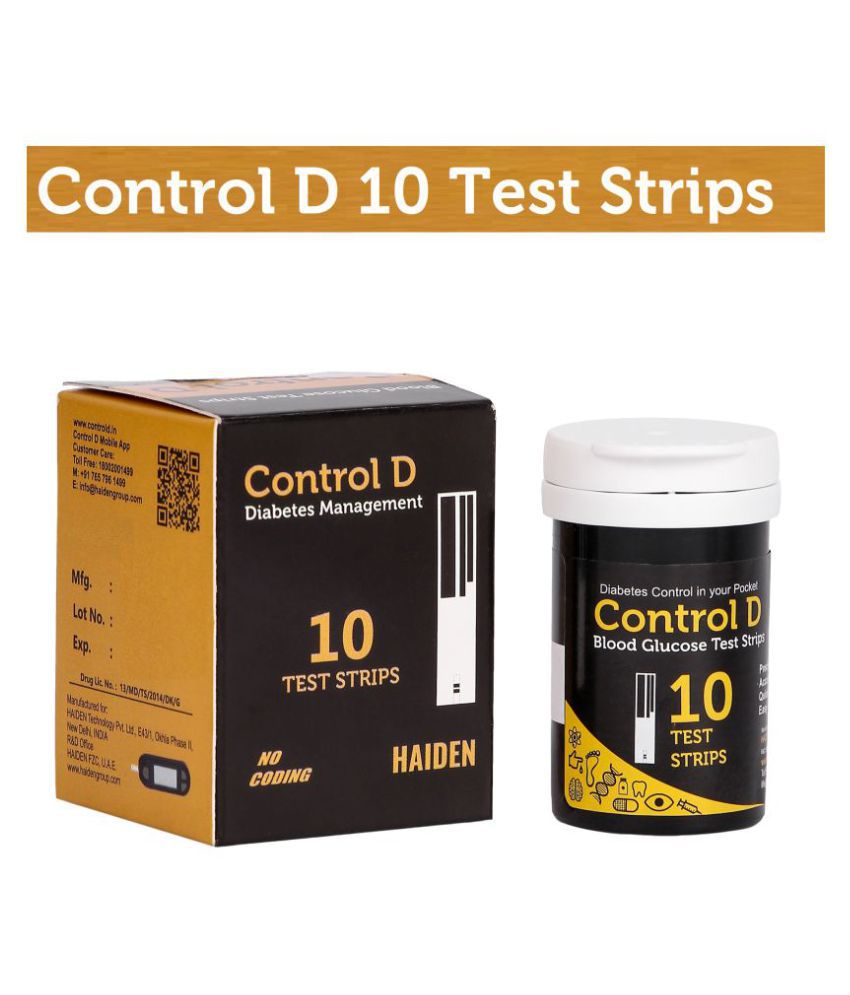    			Control D Blood Glucose Monitor(Pack of 10 Strips, Black)