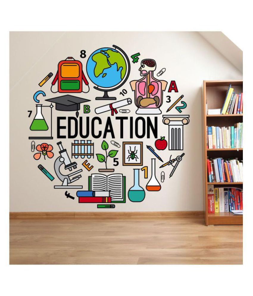     			Wallzone Education Abstract Sticker ( 90 x 90 cms )