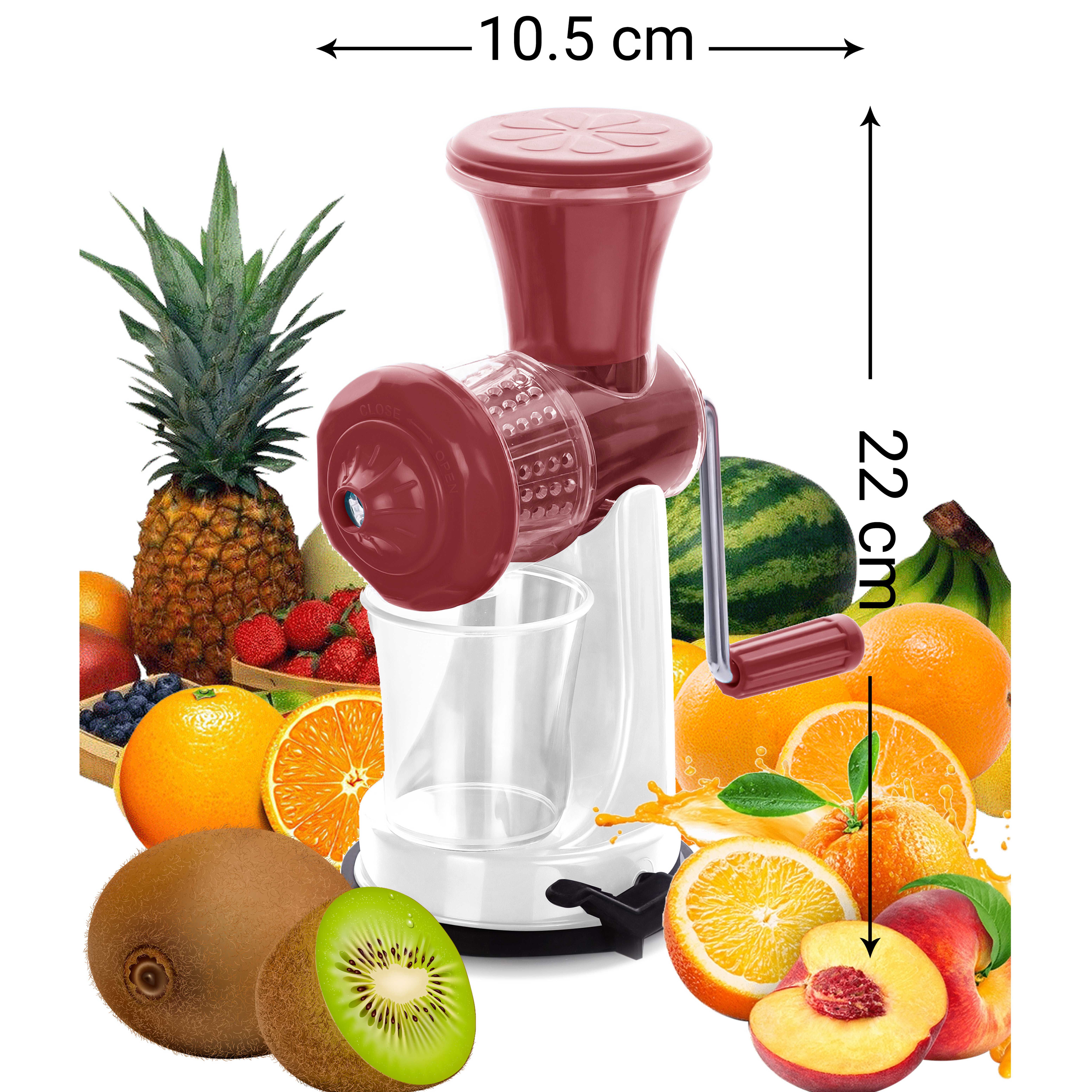     			Fruit & Vegetable Manual Juicer-Maroon & White 