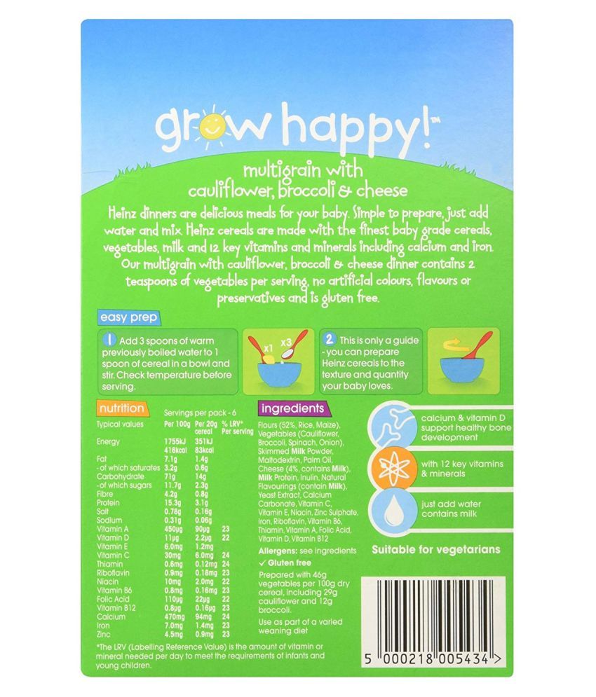 Heinz MG With Cauliflower & Broccoli Cheese Infant Cereal for 6 Months