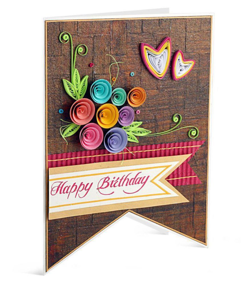 Swapnil Arts Handmade 3d Paper Quilling Happy Birthday Greeting Card Brown Pack Of 1 Buy Online At Best Price In India Snapdeal