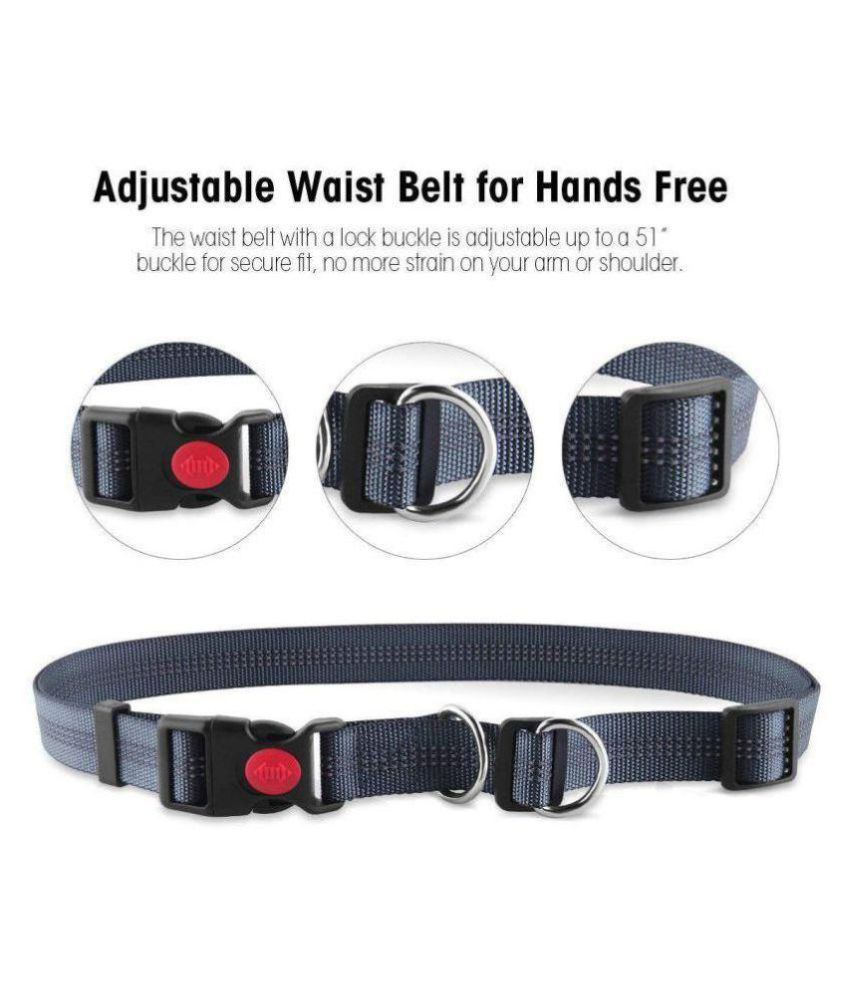 Durable Adjustable Hands Free Dog Leash Dual Handle Running Leash (Leash Length app. 130