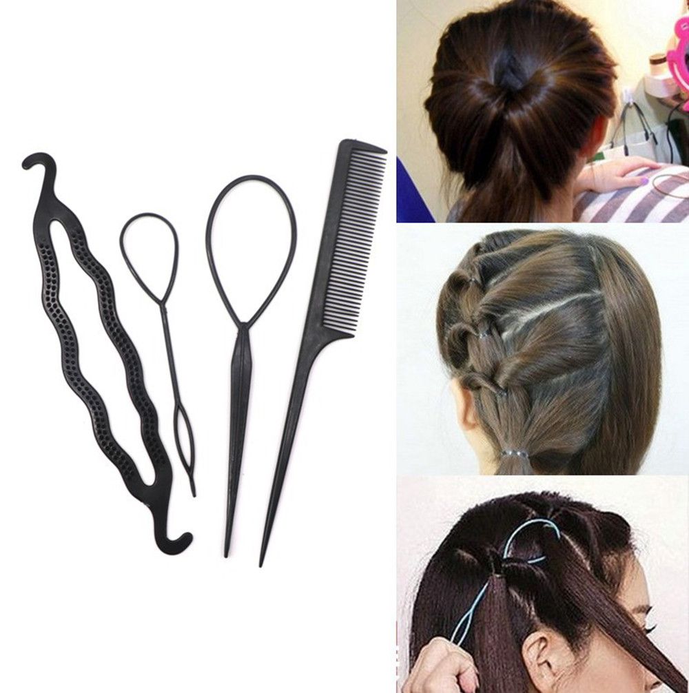 New 4Pcsset Hair Twist Styling Clip Stick Bun Maker Braid Tool Hair  Accessories: Buy New 4Pcsset Hair Twist Styling Clip Stick Bun Maker Braid  Tool Hair Accessories Online at Low Price -