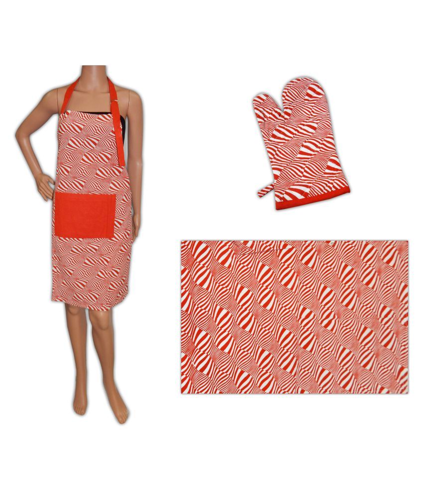 Set of Apron , Pot holder, Glove & Place mat in Pack of 4 Buy Set of