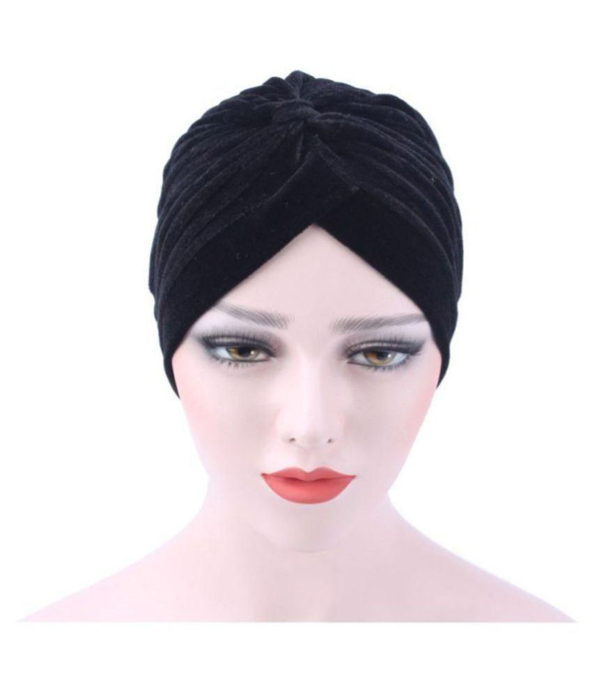 ModoVivendi | Unisex Velvet Ruffle Hat Beanie Scarf Turban Head Wrap Cap For Men And Women | Winter Hats For Women Bonnet